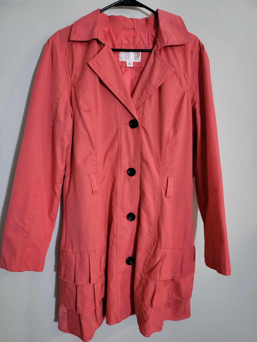 Xhilaration Coral Tiered-Hem Trench Coat